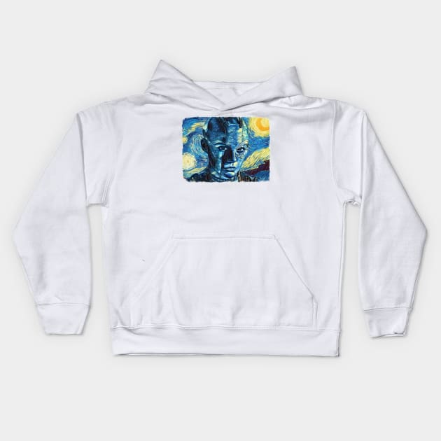 Nebula Van Gogh Style Kids Hoodie by todos